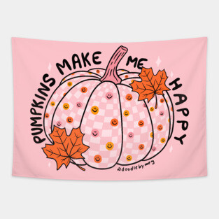 Pumpkin Make Me Happy Tapestry