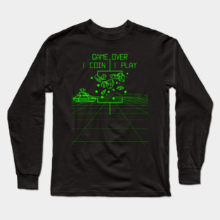 Game Over • Classic 80s Retro Video Arcade Vintage 8-bit Pixel Long Sleeve T-Shirt