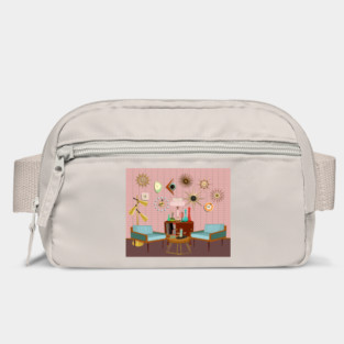 Mid century brick wall with clock collection Bag