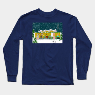 Mid century Christmas party card Long Sleeve T-Shirt