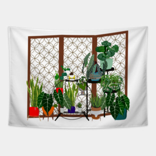 Mid Century Plant Tapestry