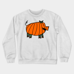 Funny Halloween Cute Pumpkin Pig Crewneck Sweatshirt