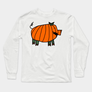 Funny Halloween Cute Pumpkin Pig Long Sleeve T-Shirt