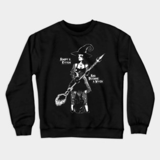 Halloween witch and cat Crewneck Sweatshirt