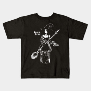Halloween witch and cat Kids T-Shirt