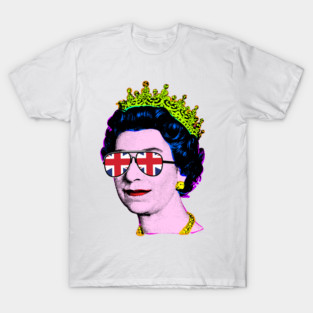 Queen Elizabeth II Wearing Sunglasses Her Royal Highness Queen of England T-Shirt