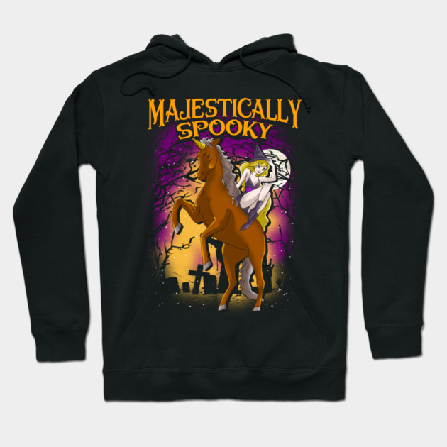 Majestically Spooky Witch & Unicorn Halloween Funn Hoodie by creative