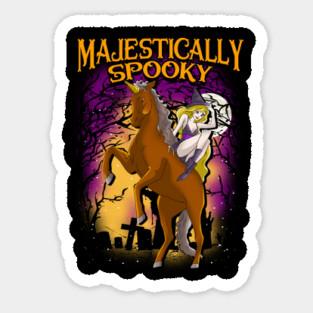 Majestically Spooky Witch & Unicorn Halloween Funn Sticker