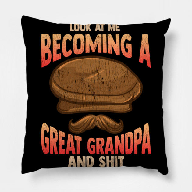 Becoming a Great Grandpa T-Shirt Funny Father’s Day Tee Shirt Gift Pillow by creative