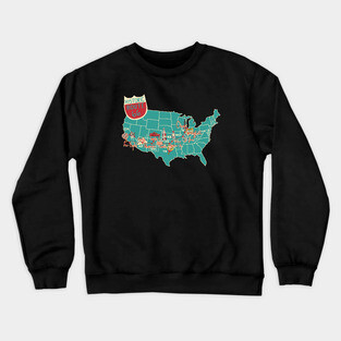 Route 66 map Crewneck Sweatshirt