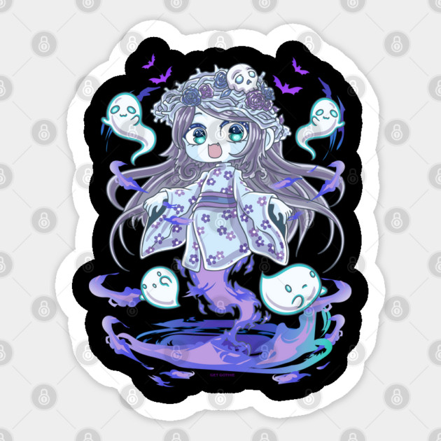Chibi Ghost Spirit Cute Creepy Halloween Chibis Sticker by belownormal