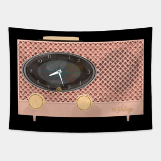 Vintage pink radio Tapestry