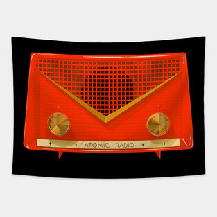 Vintage red radio Tapestry