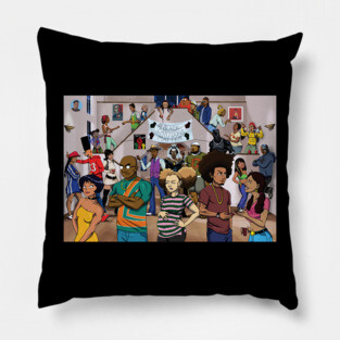Black Cartoon Reunion #1 Pillow