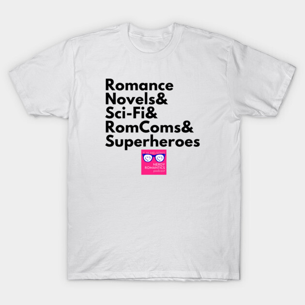 NRP Topic Black Letters Romance Logo T-Shirt by Nerdy Romantics Fan Shop*