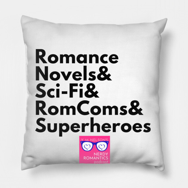 NRP Topic Black Letters Romance Logo Pillow by Nerdy Romantics Fan Shop*