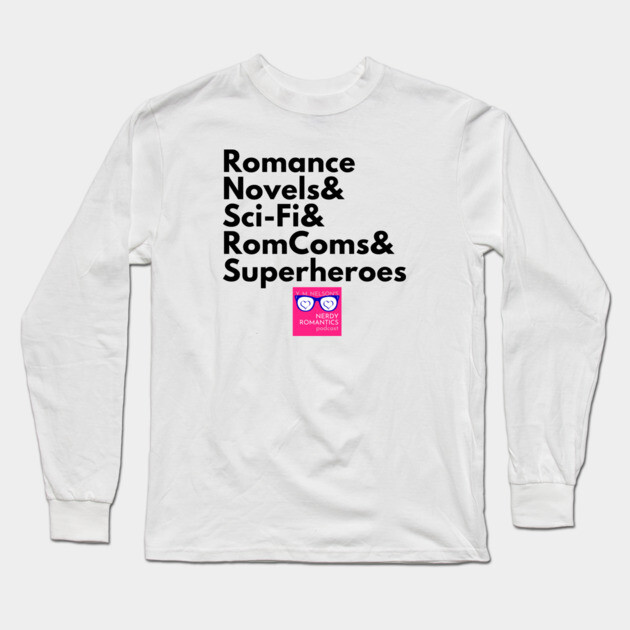 NRP Topic Black Letters Romance Logo Long Sleeve T-Shirt by Nerdy Romantics Fan Shop*