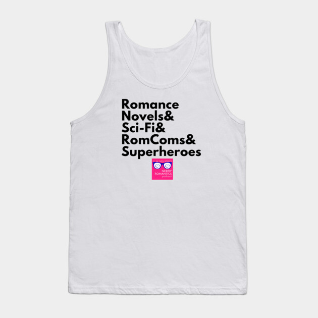 NRP Topic Black Letters Romance Logo Tank Top by Nerdy Romantics Fan Shop*