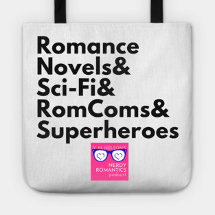 NRP Topic Black Letters Romance Logo Tote