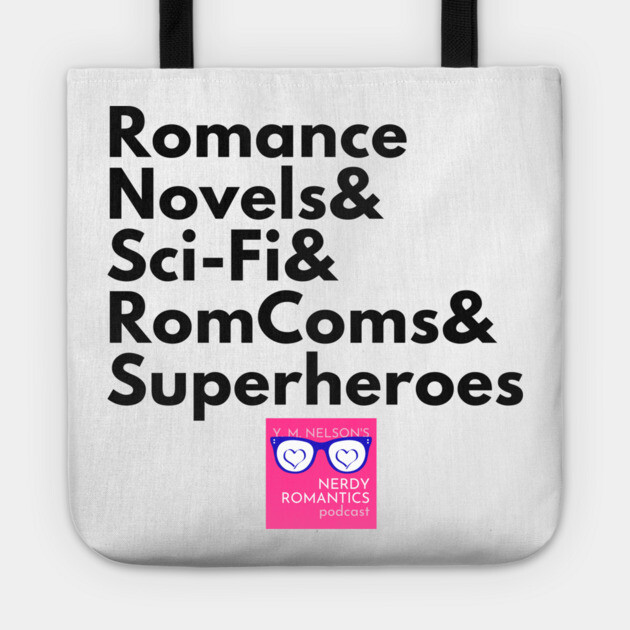 NRP Topic Black Letters Romance Logo Tote by Nerdy Romantics Fan Shop*