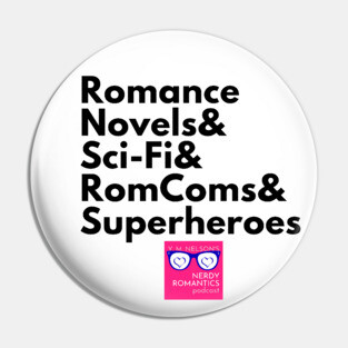 NRP Topic Black Letters Romance Logo Pin