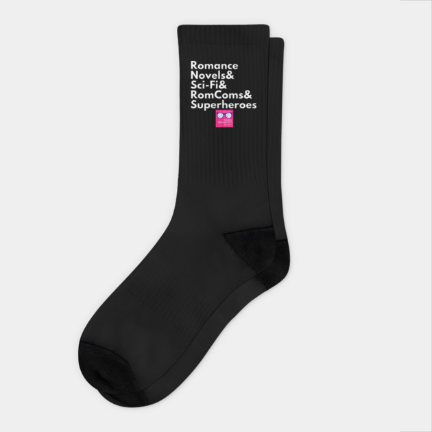 NRP Topic White Letters romance logo Socks by Nerdy Romantics Fan Shop*