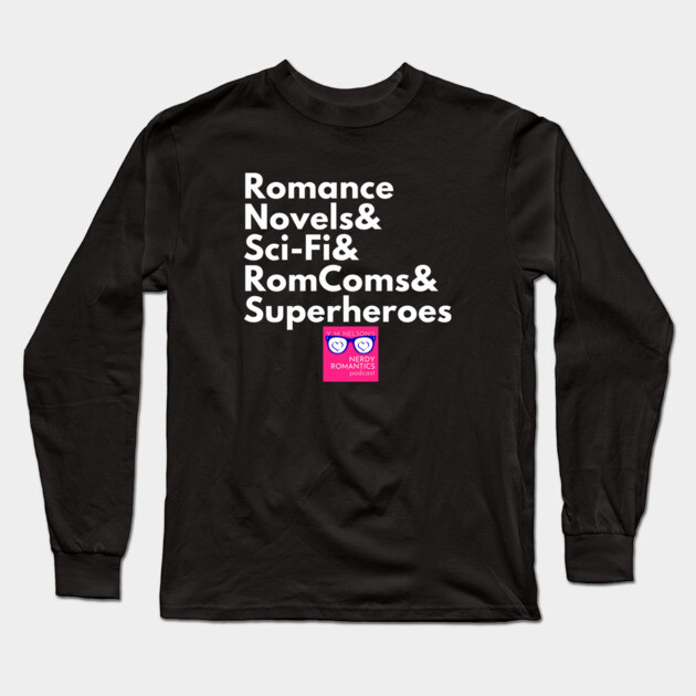 NRP Topic White Letters romance logo Long Sleeve T-Shirt by Nerdy Romantics Fan Shop*