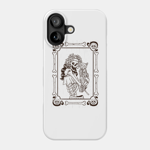 Dia De Los Muertos Cat Lady Phone Case by MCALTees