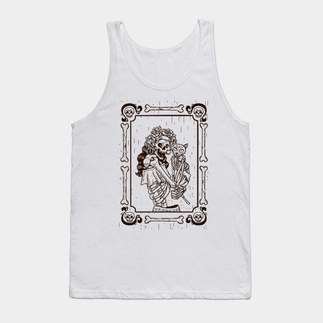 Dia De Los Muertos Cat Lady Tank Top by MCALTees