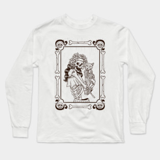 Dia De Los Muertos Cat Lady Long Sleeve T-Shirt
