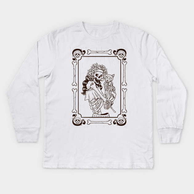 Dia De Los Muertos Cat Lady Kids Long Sleeve T-Shirt by MCALTees