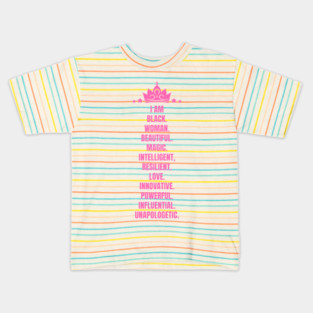 I Am A Powerful Black Woman | African American | Black Queen Kids T-Shirt
