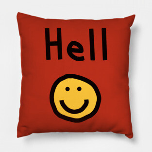 Halloween Horror Hello Greeting Hell with Smiley Face Pillow