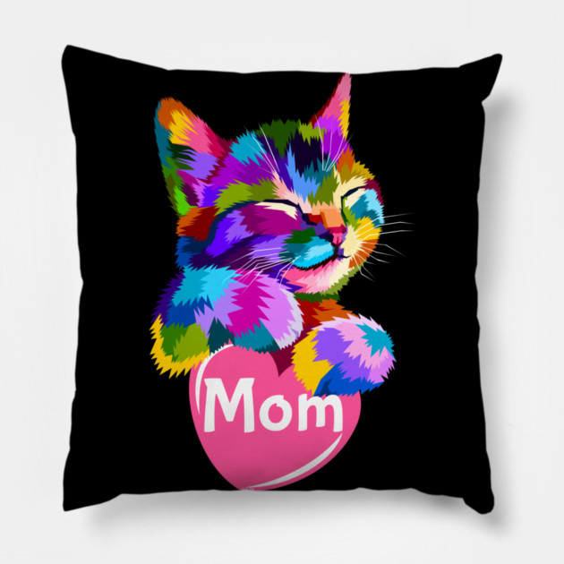 Cat Mom Heart Pillow by creative
