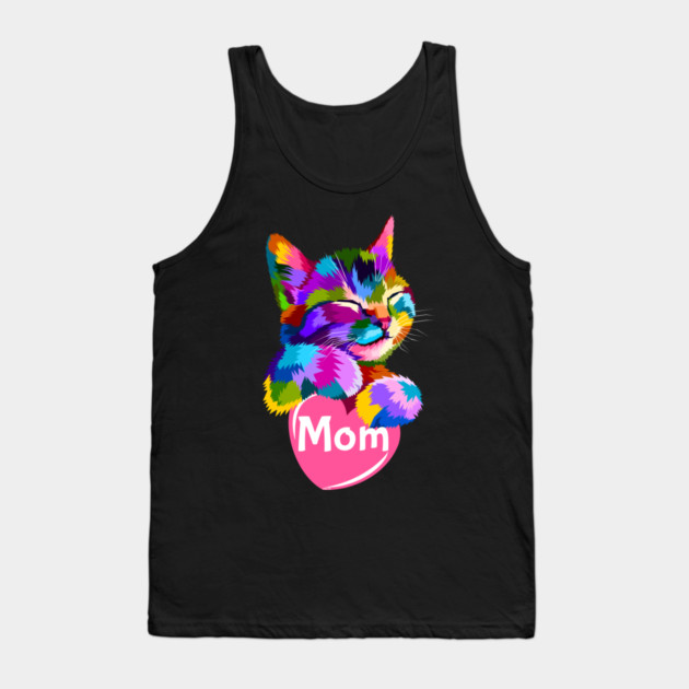Cat Mom Heart Tank Top by creative