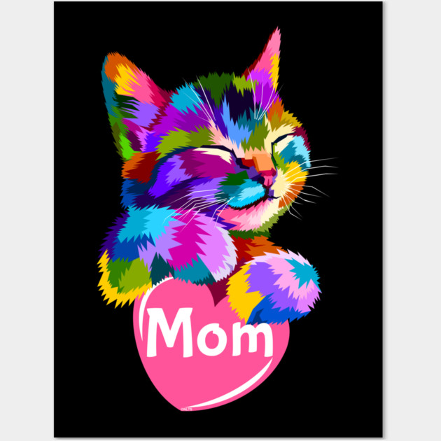 Cat Mom Heart Wall Art by creative