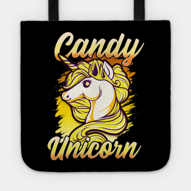 Candy Corn Unicorn Halloween Funny Candy Unicorn Tote by creative