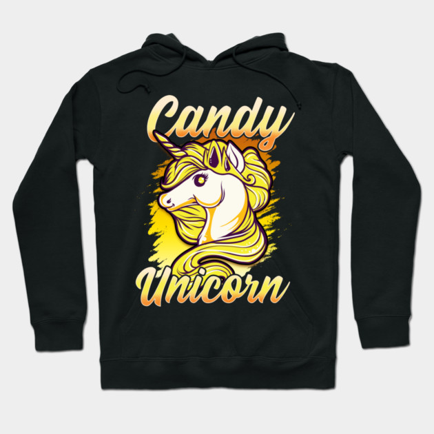 Candy Corn Unicorn Halloween Funny Candy Unicorn Hoodie by creative