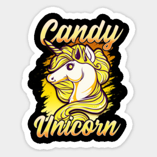 Candy Corn Unicorn Halloween Funny Candy Unicorn Sticker