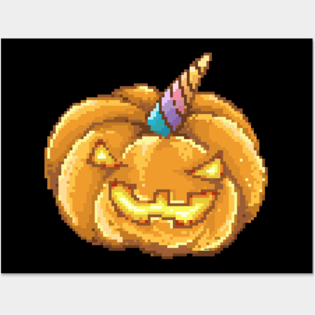 Jack O Unicorn Pumpkin Halloween T Shirt Gifts Wall Art by creative