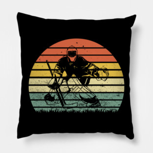 Retro Ice Hockey Winter Sports Goalie Goalkeeper Goaltender Pillow