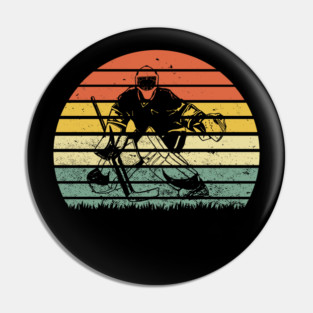 Retro Ice Hockey Winter Sports Goalie Goalkeeper Goaltender Pin