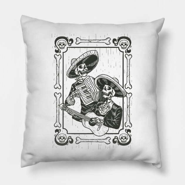 Mariachi Dia De Los Muertos Pillow by MCALTees