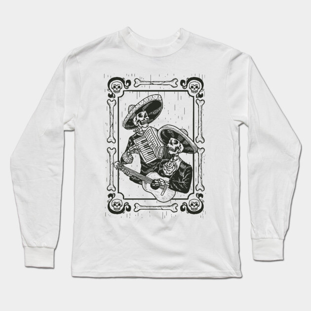 Mariachi Dia De Los Muertos Long Sleeve T-Shirt by MCALTees