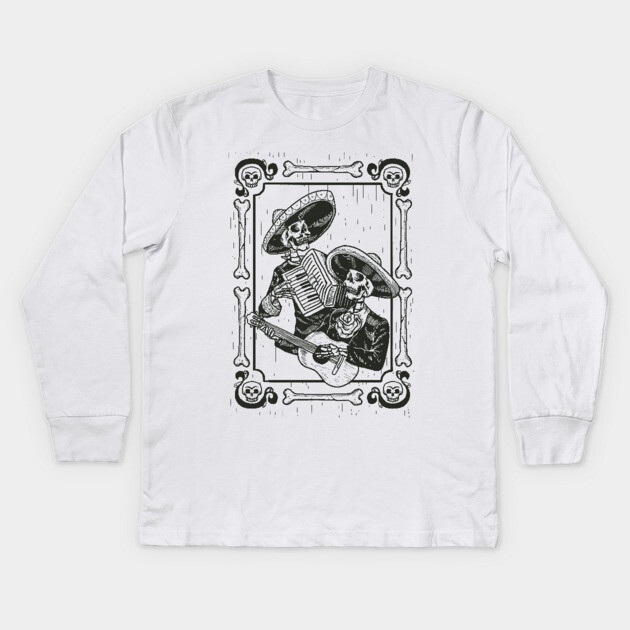 Mariachi Dia De Los Muertos Kids Long Sleeve T-Shirt by MCALTees