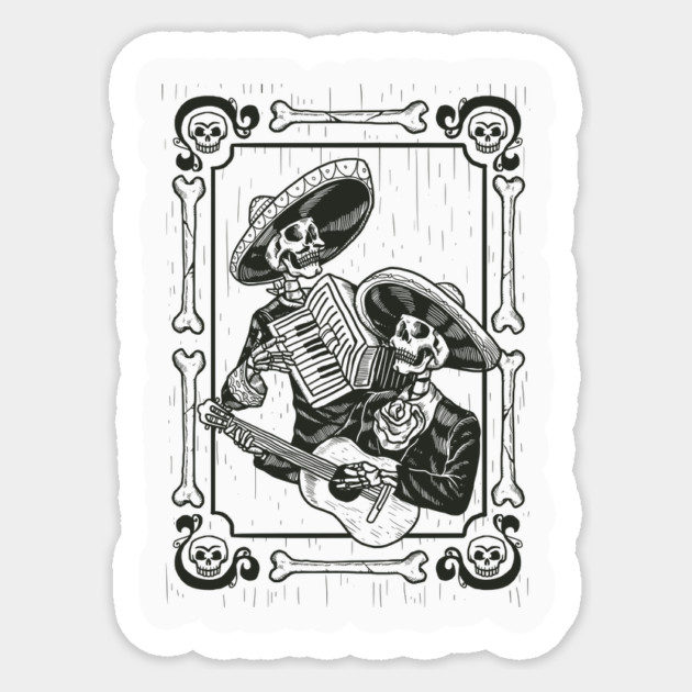 Mariachi Dia De Los Muertos Sticker by MCALTees