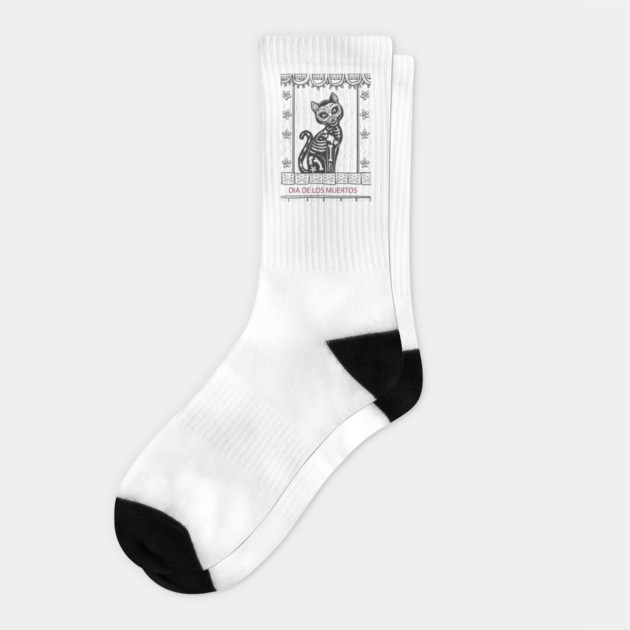 Dia De Los Muertos Cat Socks by MCALTees