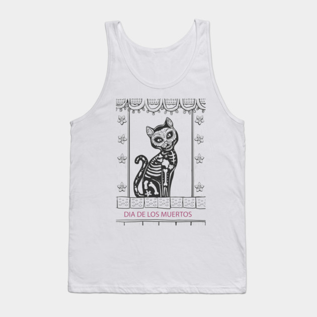 Dia De Los Muertos Cat Tank Top by MCALTees
