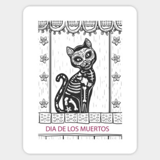 Dia De Los Muertos Cat Magnet
