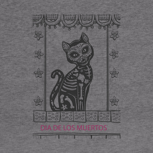 Dia De Los Muertos Cat by MCALTees